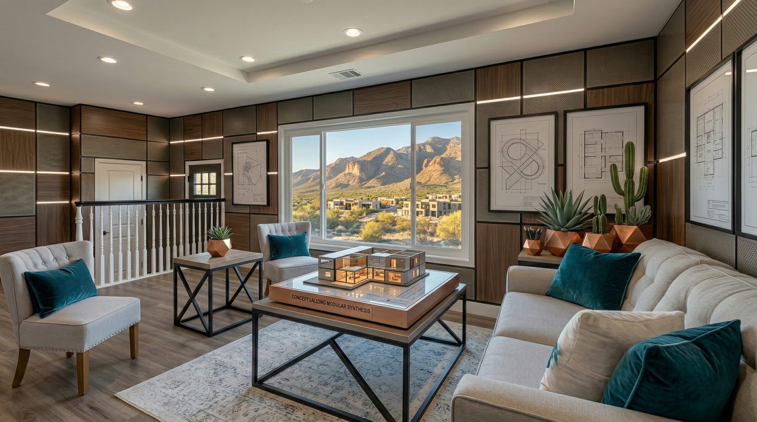 Modular home interior living room